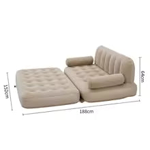 فرش هوائي ذكي 2 في 1 🛋️ يتحول إلى سرير أو كنبة، سهل النفخ والتخزين مع مضخة هواء وخامة متينة مريحة.